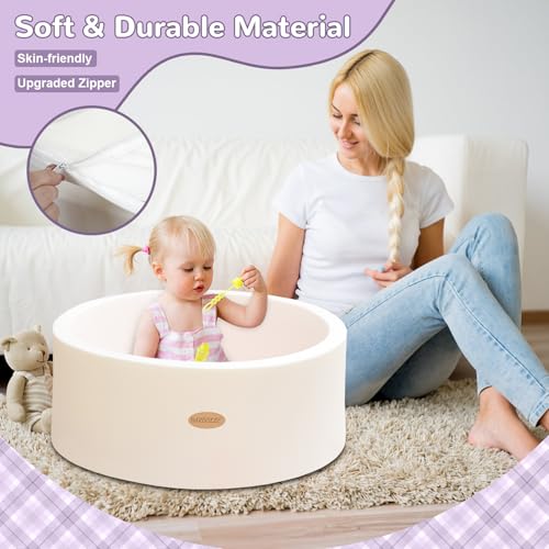 HARBOLLE Baby Ball Pit 276 Soft Round Memory Foam Ball Pits NOT Included Balls Indoor Outdoor Playpen for Babies Toddlers Kids Great Gift for Girls Boys White - Image 5