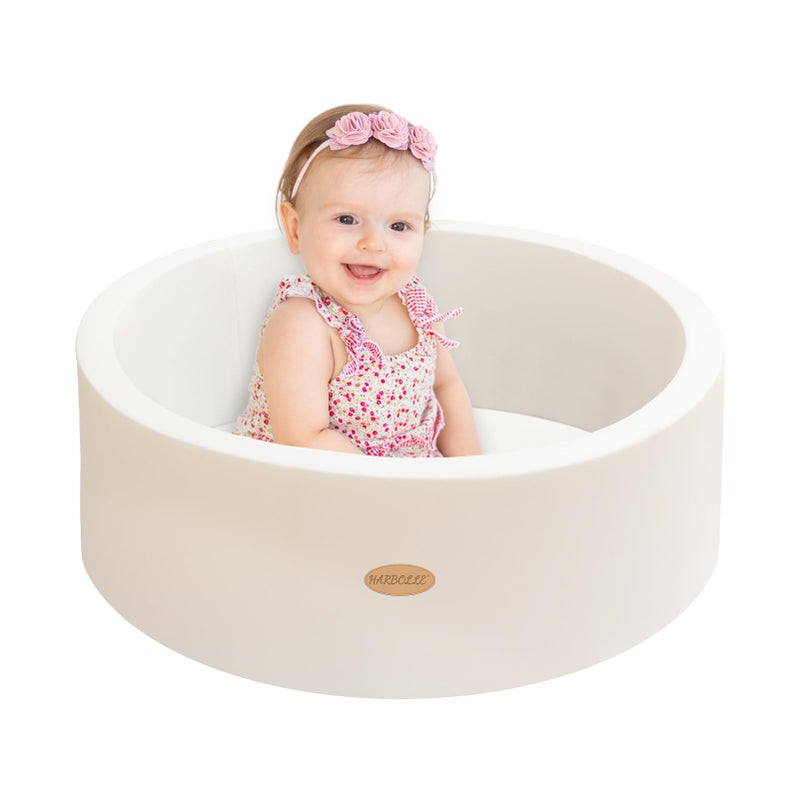 HARBOLLE Baby Ball Pit 276 Soft Round Memory Foam Ball Pits NOT Included Balls Indoor Outdoor Playpen for Babies Toddlers Kids Great Gift for Girls Boys White - Image 3