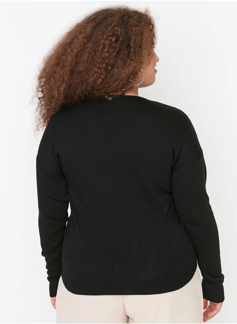 Trendyol Curve Ruched Knitted Sweater