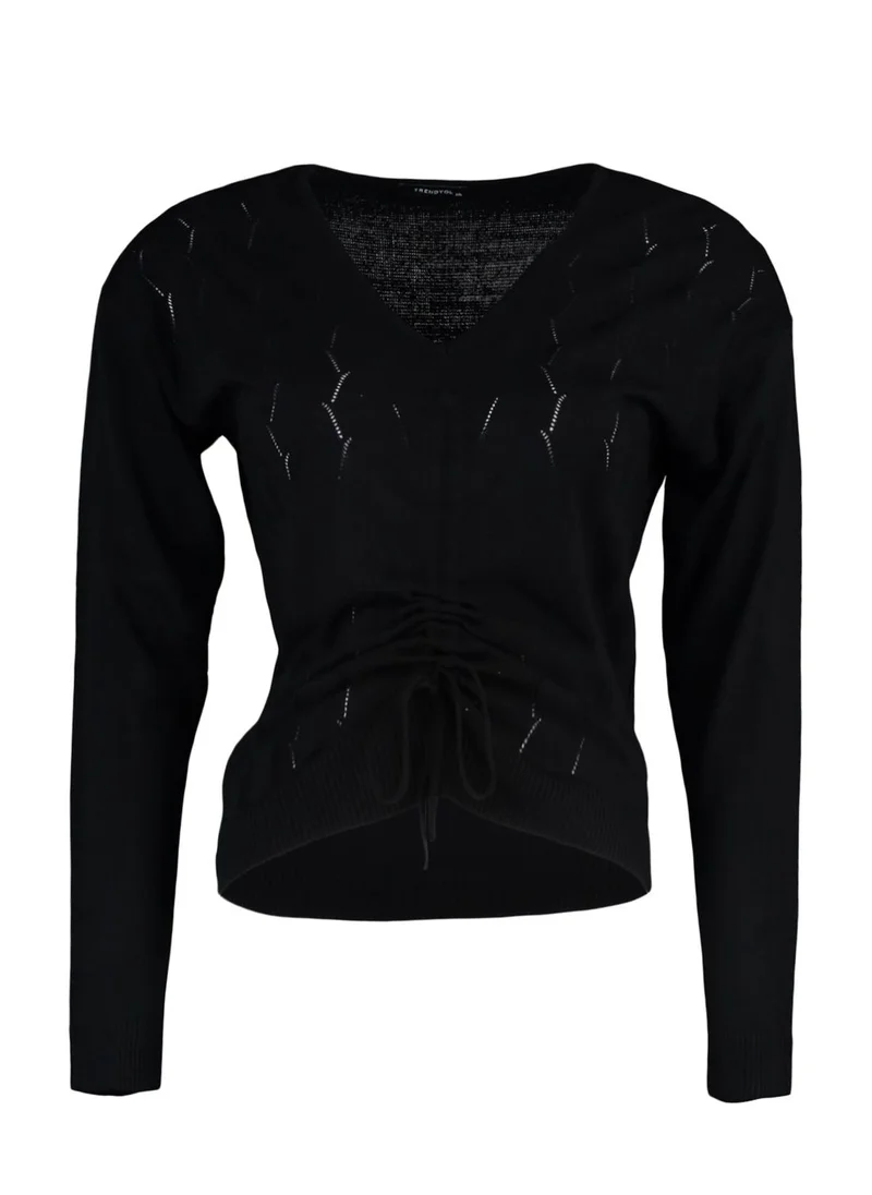 Trendyol Curve Ruched Knitted Sweater