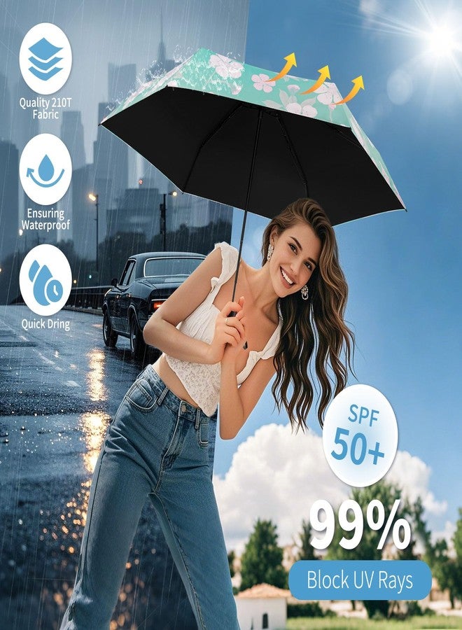 Yoobure Small Mini Umbrella with Case Light Compact Design Perfect for Travel Lightweight Portable Parasol Outdoor Sun&Rain Umbrellas - Image 4
