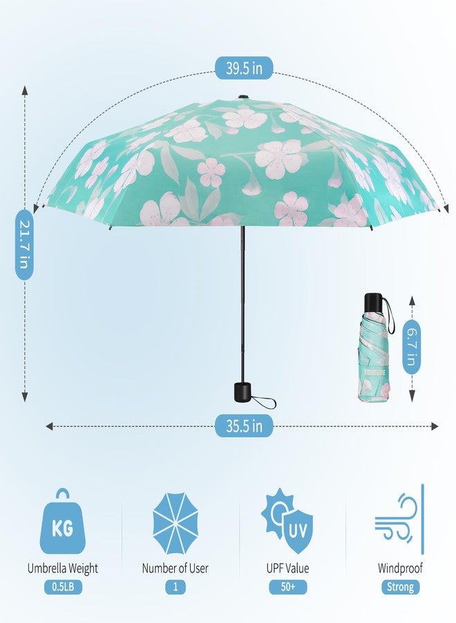 Yoobure Small Mini Umbrella with Case Light Compact Design Perfect for Travel Lightweight Portable Parasol Outdoor Sun&Rain Umbrellas - Image 2