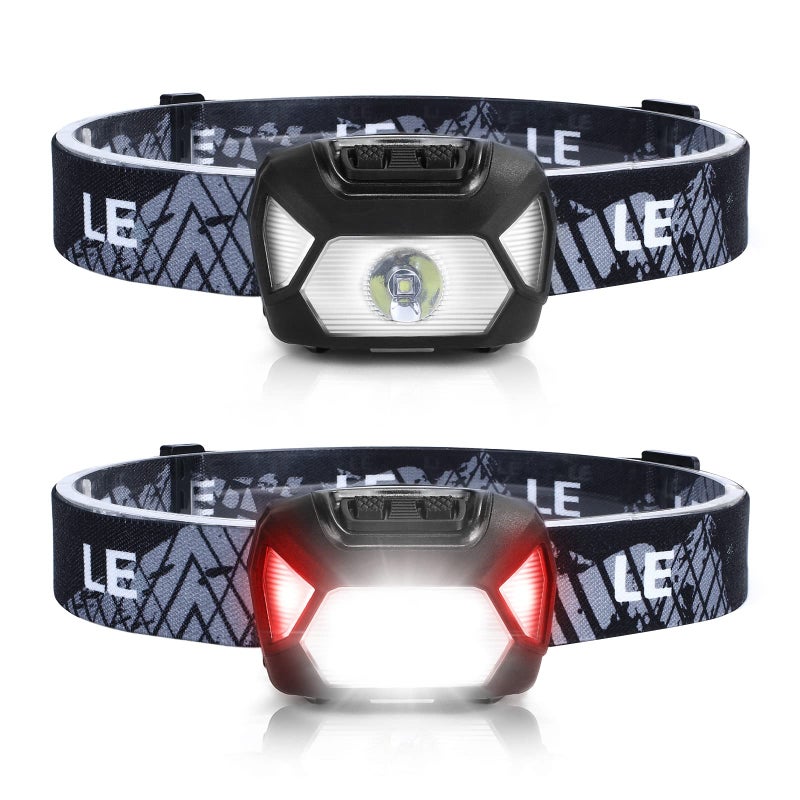 Lepro HeadLamp 2 Pack Super Bright LED Head lamp with 6 Lighting Modes Waterproof Battery Powered LED Lightweight Headlight for Cycling Running Camping for Kids Adults