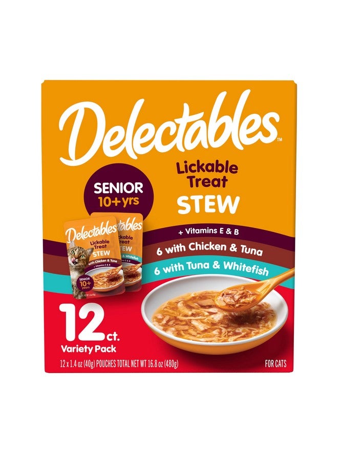 هارتز مجموعة متنوعة من أطعمة القطط المسنة من Delectables Stew، 12 قطعة - Image 1