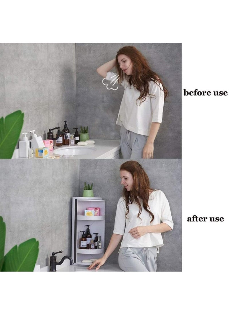 Olpad - Olpad Bathroom Corner Shelf 360 Degree Rotating Storage Shelf Multifunctional Corner Locker Rotating Storage Cabinet Shelves Multi Layer Storage Rack - Image 1