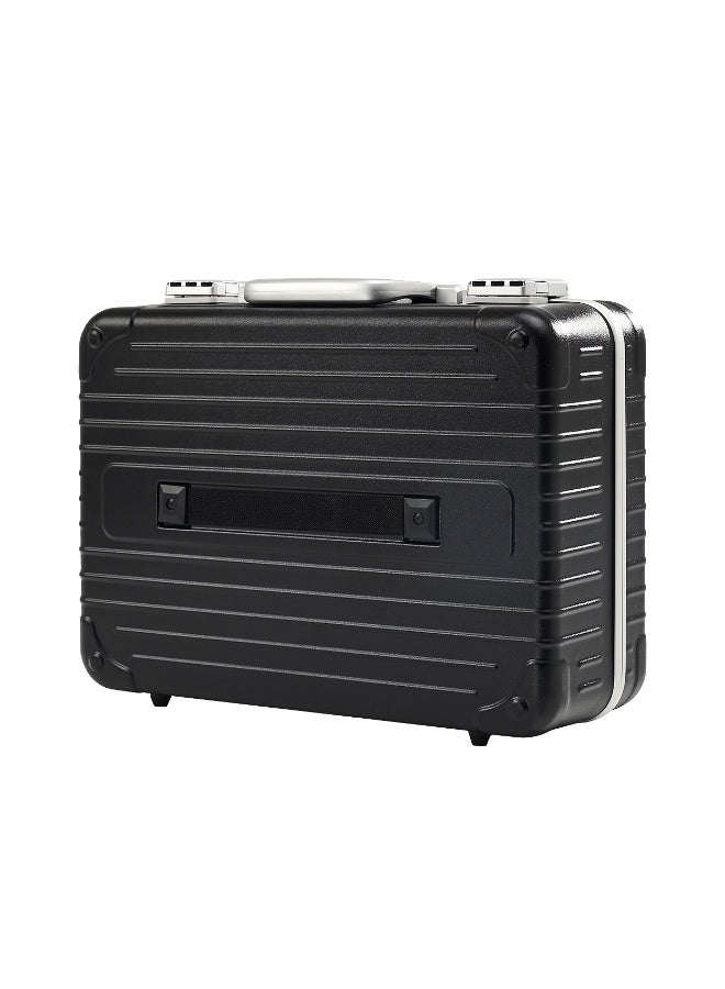 porodo 16 inch Travel Makeup Case with Detachable LED Mirror & 3 Light Modes / ABS Material / Multiple Compartment / Adjustable Brightness / Suitable for Beauty Tools & Supplies, Jewelry, Nail Varnish - Black - Image 3