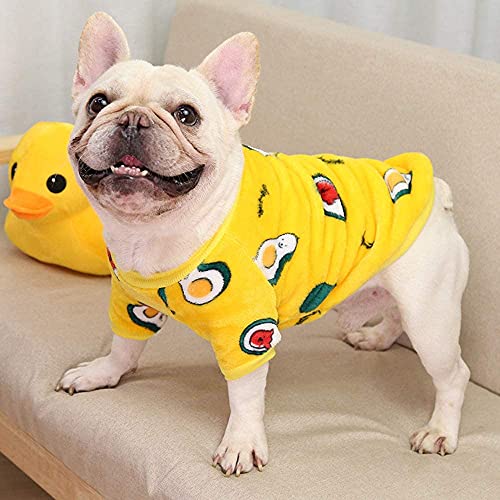 PETANGEL Fleece Dog Shirt, Soft Flannel Dog Sweatshirt Clothes for Puppy Small Dogs, Avocado Pattern Winter Party Dress Up Clothes for French Bulldog, Poodle Pug (Size: XXL, Chest: 68 cm) - Image 1
