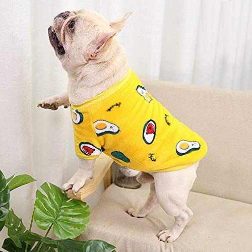 PETANGEL Fleece Dog Shirt, Soft Flannel Dog Sweatshirt Clothes for Puppy Small Dogs, Avocado Pattern Winter Party Dress Up Clothes for French Bulldog, Poodle Pug (Size: XXL, Chest: 68 cm) - Image 3
