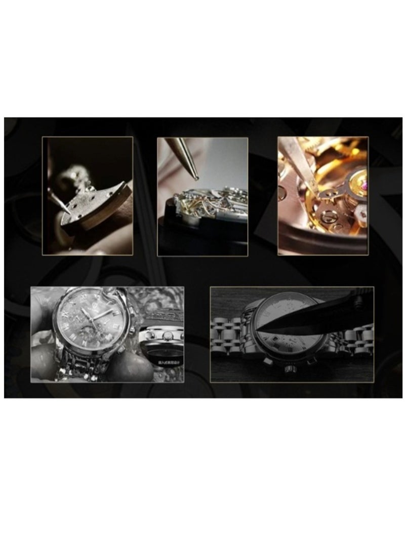 تيفيز Men's Big Dial Auto Mechanical Stainless Steel Tourbillon Luxury Designer Watch - Image 2