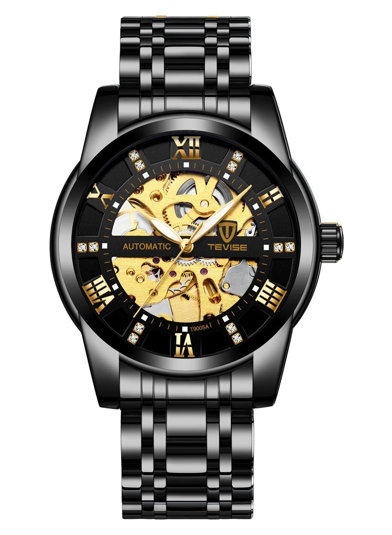 تيفيز Men's Big Dial Auto Mechanical Stainless Steel Tourbillon Luxury Designer Watch - Image 1