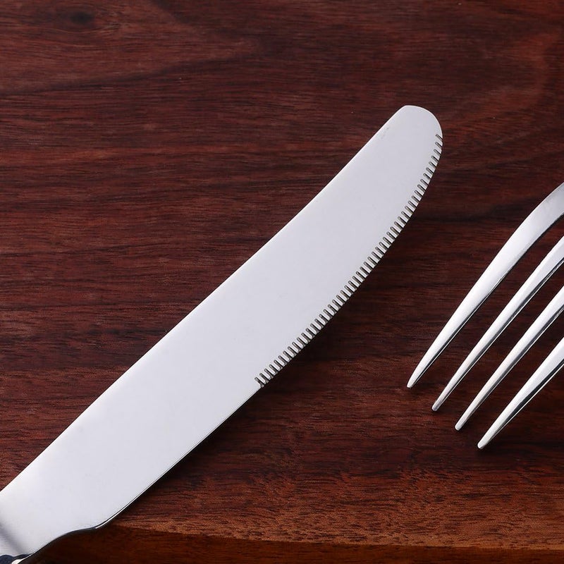 Bisda Silverware Set 5 Piece Premium 188 Stainless Steel Hammered Kitchen Utensil Flatware Cutlery Sets of 1 Mirror Polish Dishwasher Safe 5Silver - Image 5
