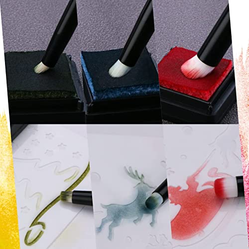 UNIMEIX Mini Blending Brushes for Card Making, Dry Brush Miniature Painting Background Blender, Small Detailed Paint Watercolor Brushes (3 Pack) - Image 4