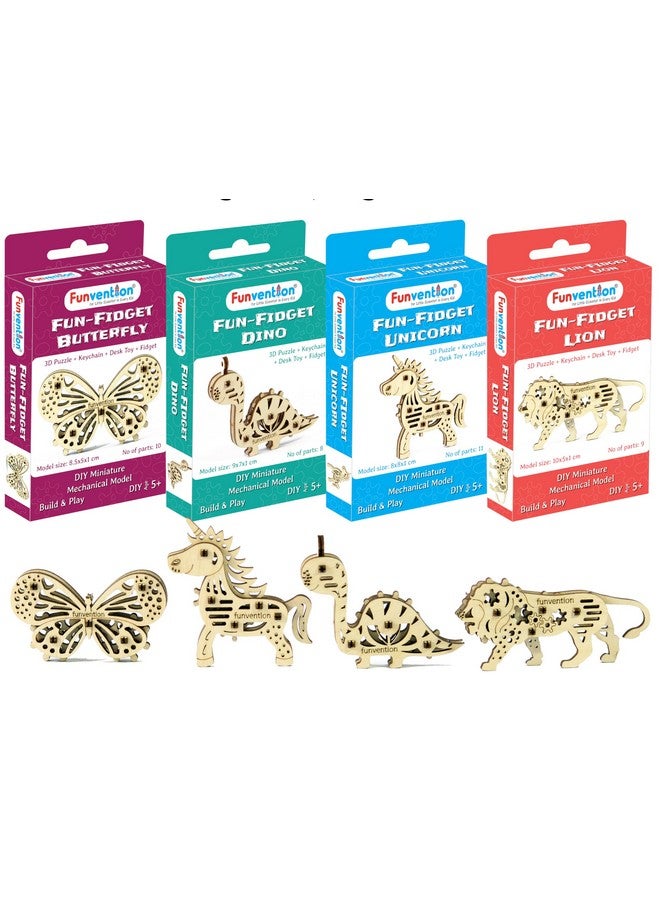 فنفينشين هدايا عيد ميلاد من فنفنشن (عبوة من ٢٤ قطعة) ألعاب فيدجيتس ممتعة - غابة وتشكيلة متنوعة | نماذج ميكانيكية مصغرة ثلاثية الأبعاد، هدايا عيد ميلاد للأطفال من سن ٥ سنوات فما فوق، صنع في الهند - Image 3