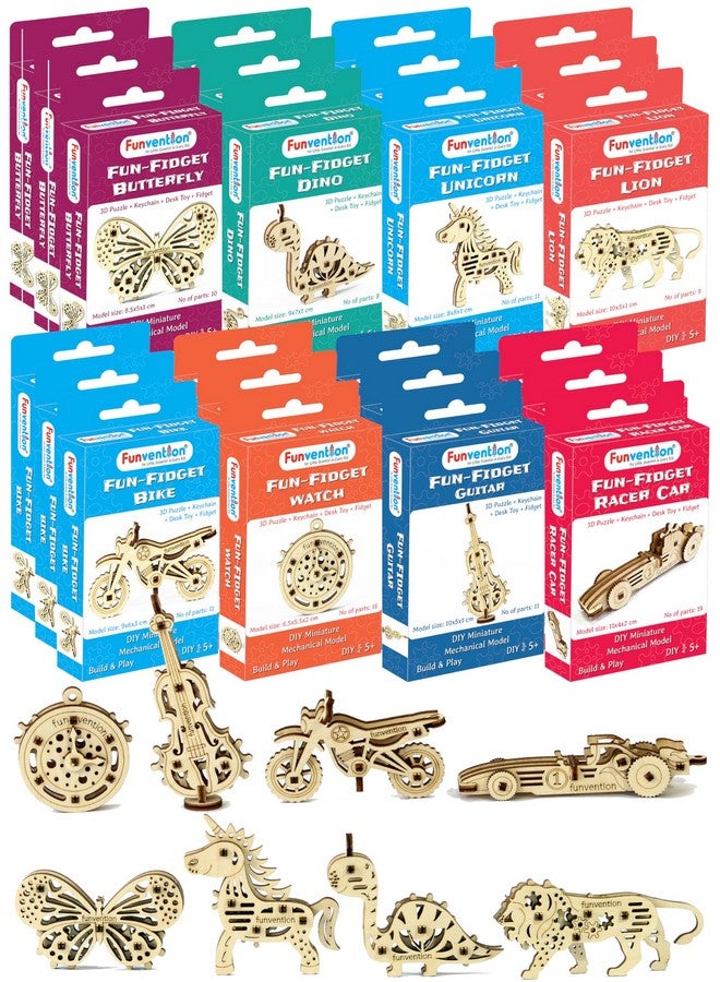 فنفينشين هدايا عيد ميلاد من فنفنشن (عبوة من ٢٤ قطعة) ألعاب فيدجيتس ممتعة - غابة وتشكيلة متنوعة | نماذج ميكانيكية مصغرة ثلاثية الأبعاد، هدايا عيد ميلاد للأطفال من سن ٥ سنوات فما فوق، صنع في الهند - Image 1