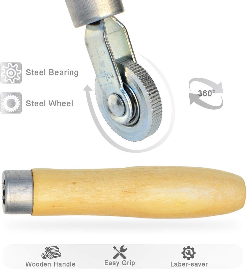 ITEQ Tire Patch Roller Wooden Handle 1 1/2" Dia Tire Repair Tool (6mm) - Image 3