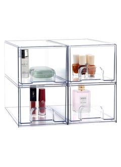 4-Pack Clear Stackable Storage Drawers, 11.2cm Tall Acrylic Bathroom Makeup Organizer,Plastic Storage Bins For Vanity, Undersink, Kitchen Cabinets, Pantry, Home Organization and Storage - pzsku/ZCF46EF591A8F46B74782Z/45/_/1739260149/504f9ebf-bd70-40f6-8112-aee676fa8c5b