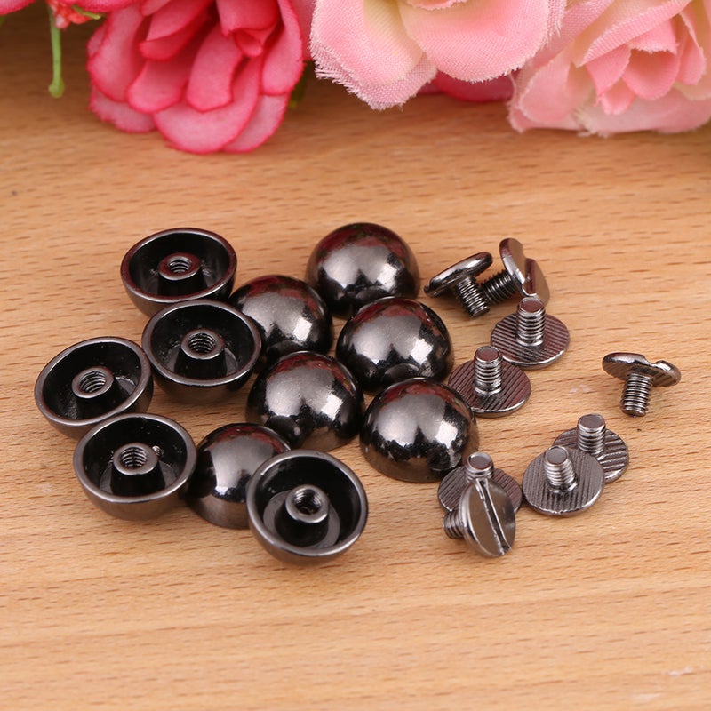 20pcs Mushroom Rivets Studs Buttons Screw for Leather Belt Bag Shoes Decoration(black) - Image 4