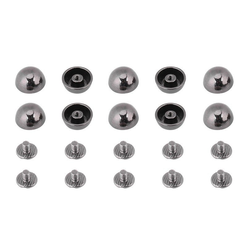 20pcs Mushroom Rivets Studs Buttons Screw for Leather Belt Bag Shoes Decoration(black) - Image 2
