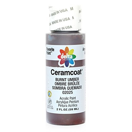 Delta Creative Ceramcoat Acrylic Paint in Assorted Colors (2 Ounce), 02025 Burnt Umber,2025- Pack of 1 - Image 1