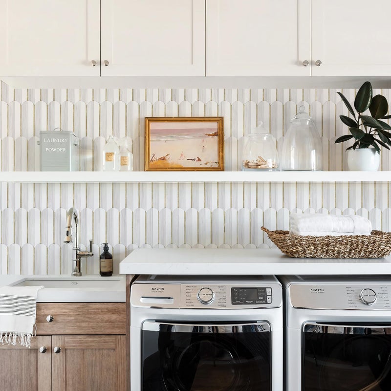 Vamos Tile Peel and Stick Backsplash Seamless Tile,10-Sheet Stick on Backsplash for Kitchen,Dolomite Gray and White+Light Gold Metal Self Adhesive PVC Tiles (10 Sheets) - Image 2