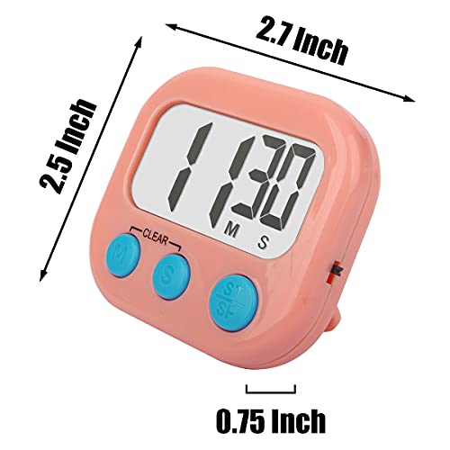 AOUCE Classroom Timers for Teachers Kids Large Magnetic Digital Timer Teacher Supplies 2 Pack-Pink White - Image 2