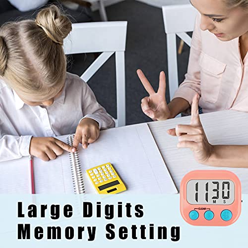 AOUCE Classroom Timers for Teachers Kids Large Magnetic Digital Timer Teacher Supplies 2 Pack-Pink White - Image 5