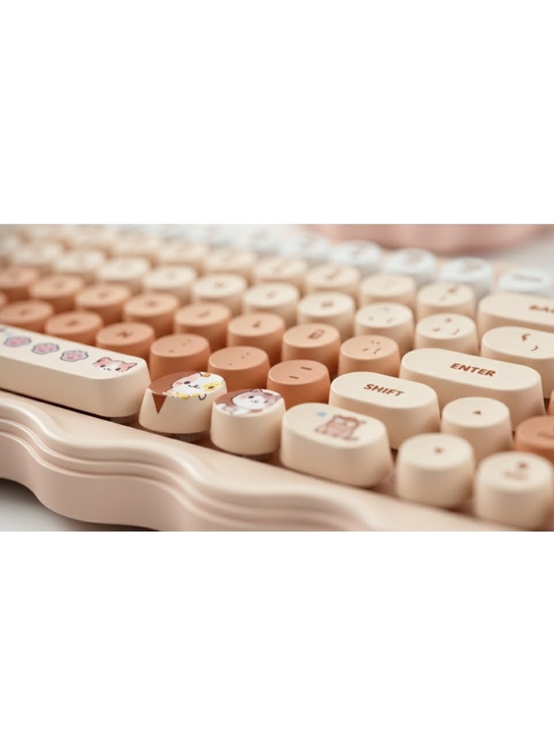 SW98 Wireless Keyboard and Mouse Combo with 2.4G Technology, USB Connection, Instant Connect, Ergonomic Design, and Energy Saving Features - Beige - Image 5