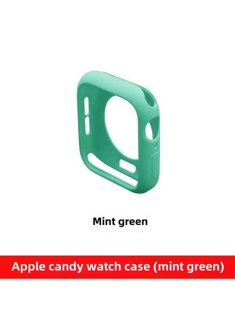 Half Pack TPU Watch Case For Apple Iwatchs10 Soft Case Ultra49mm Candy Color Frosted Protective Cover-Color:Mint Green-Dimensions:Candy Shell (45mm) With Packaging