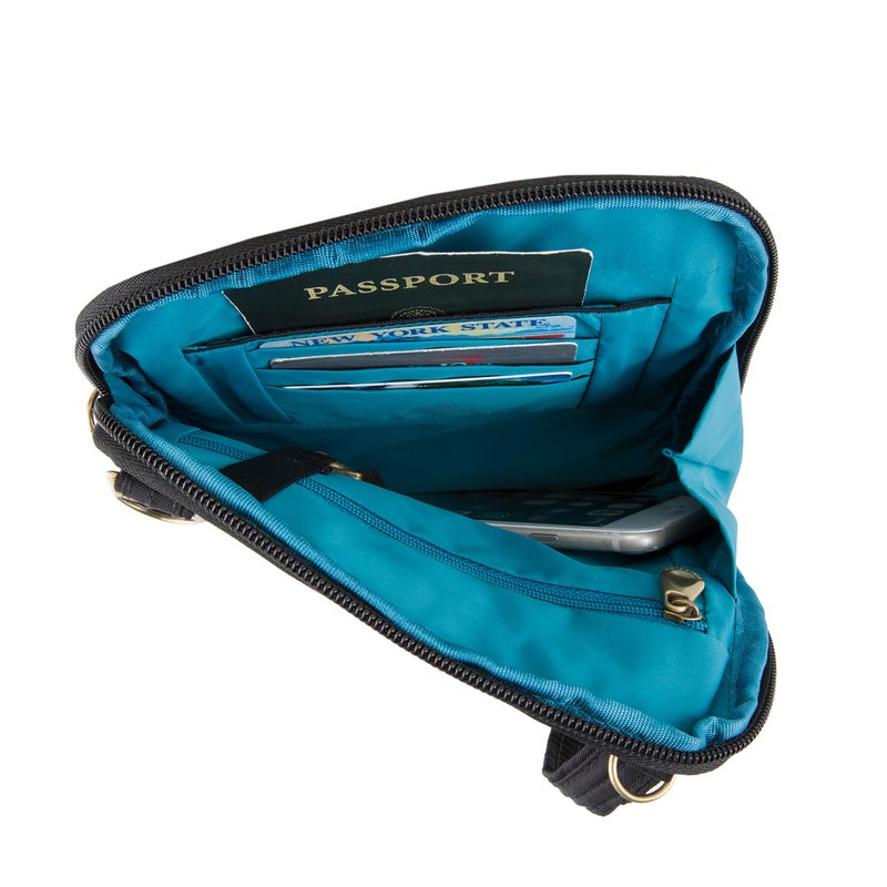 Travelon Travelon Anti-theft Signature Quilted Slim Pouch Bag, Black  - Image 4