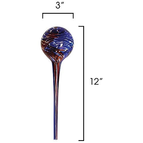 Wyndham House Plant Watering Globe Set, Set of 3, Indoor & Outdoor, Colorful Multicolored Hand-Blown Glass for Everyday Use - Image 3