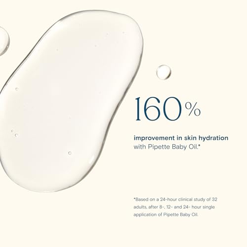 Pipette Baby Oil - Nurture, Moisturize Baby Skin, Vitamin E, Sensitive, Dry Skin, Fragrance Free with Renewable Plant-Derived Squalane, 4.5 fl oz - Image 5