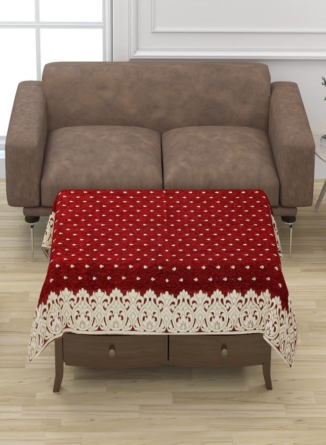 jayvaam Premium 5 Seater Printed Sofa Cover Set with Cushion Table Cover 3, 2 Seater 10 Piece Sofa Back Slip Panels, Covers, Protector for Single Seater, Mahroon,Chenille, - Image 5