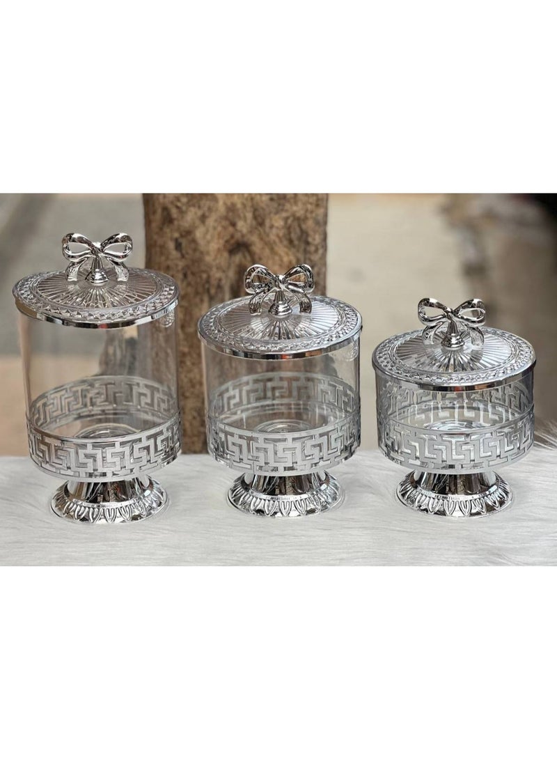 Candy Jar Bow Lid Set, 3 Pieces - Image 2