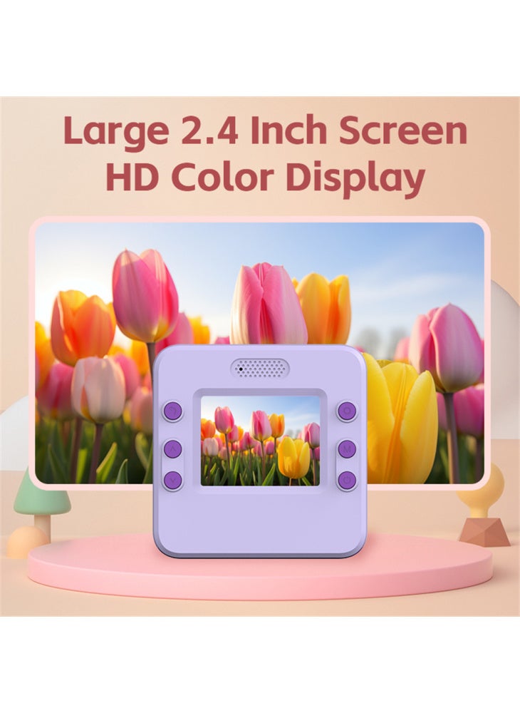 Generic A30 2.4 Inch IPS Screen Instant Camera for Kids HD Flip Lens Video Recorder Built In Games - White - Image 4