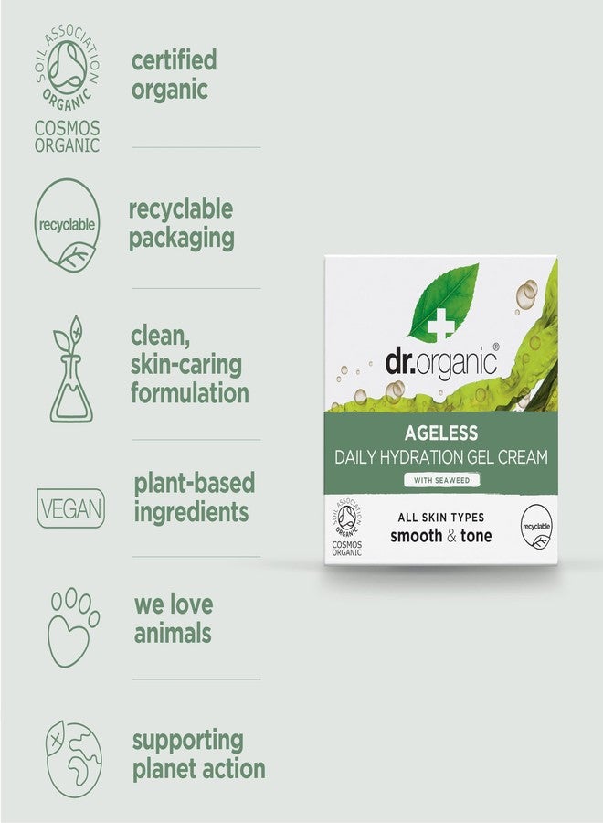 dr.organic Dr. Organic Ageless Daily Hydration Gel with Seaweed | Hydrating, Tones & Smoothes Complexion, Certified Organic, Paraben & SLS-Free, Recyclable, 50 mL / 1.7 fl oz - Image 3