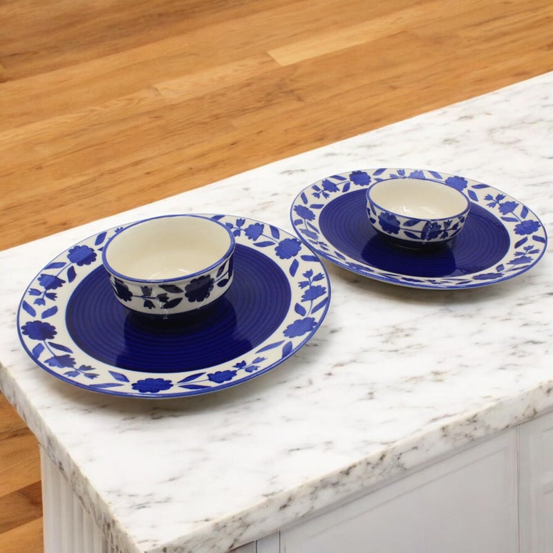 THE POTTERY MUSE "Handcrafted Elegance" طقم أطباق الطعام الخزفية - أزرق، 7 بوصات | متين، مثالي للتقديم، المقبلات، والحلويات - أدوات مائدة للمنزل، في الهواء الطلق والهدايا - Image 4