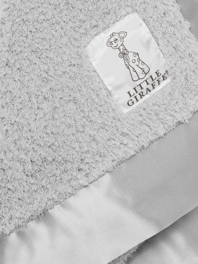 Little Giraffe Baby Blanket - Blanky - Soft Blanket with Satin Trim - Baby Stroller Blanket - Newborn Baby Essentials & Baby Gifts - 17 x 17 - Silver - Image 3