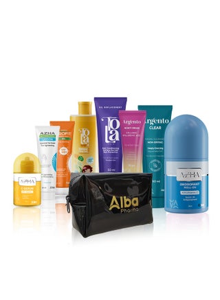 Roll on blue + Clear 50 ml + Night 30 ml + Azha Serum 30 ml + Tola Alternative 50 ml + Adult Shampoo 80 ml + Profit Gel 25 ml + Azha Body Lotion 25 ml + Black Bag - pzsku/ZCF47ACC50C0DB8388AAEZ/45/_/1733844084/cbe78427-bbae-4ede-bee7-a755fe6b64c2