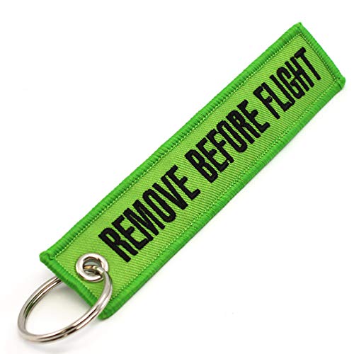 Rotary13B1 - Remove Before Flight Keychain - Lime Green - Image 1