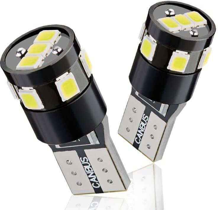 Antline 194 168 2825 W5W T10 LED Bulbs Xenon White, Ultra Bright Error Free 9-SMD 2835 Chipsets 6000K Replacement for Car Interior Dome Map Door Courtesy License Plate Lights (Pack of 10) - Image 1