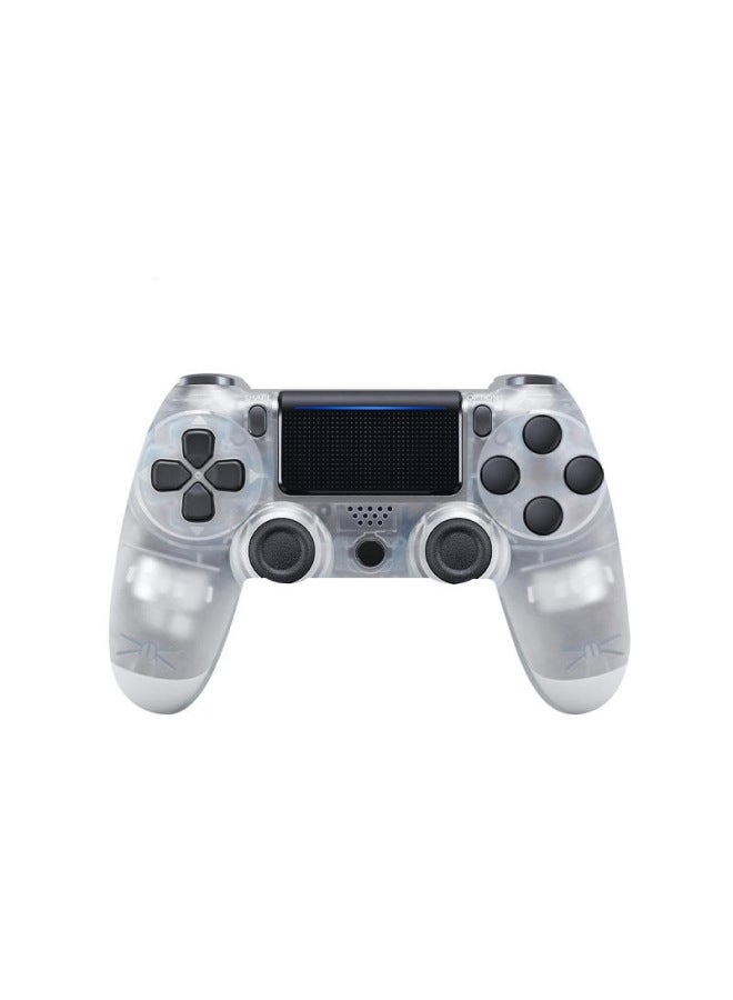 Game Handle Vibration Somatosensory Dual Motor Six-axis P4 Wireless Handle With Bluetooth Computer Controller-Product Color:Transparent White