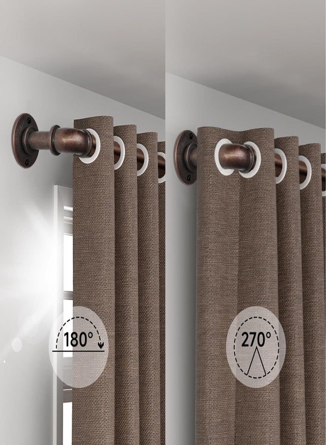 WORLD RODS Industrial Curtain Rods for Windows 18 to 88 Inches Adjustable Length, 1 Inch Diameter, with Aluminium Finials,Antique Red Bronze - Image 2