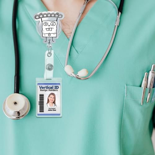 963RW Funny Badge Reel Nurse ID Retractable Badge Holder with Acrylic Clip, Cute Nurse Accessory for ICU, RN, MD, Critical Care, Healthcare - Image 3
