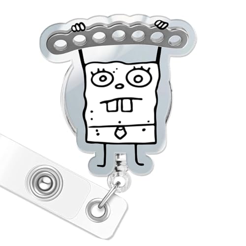 963RW Funny Badge Reel Nurse ID Retractable Badge Holder with Acrylic Clip, Cute Nurse Accessory for ICU, RN, MD, Critical Care, Healthcare - Image 1