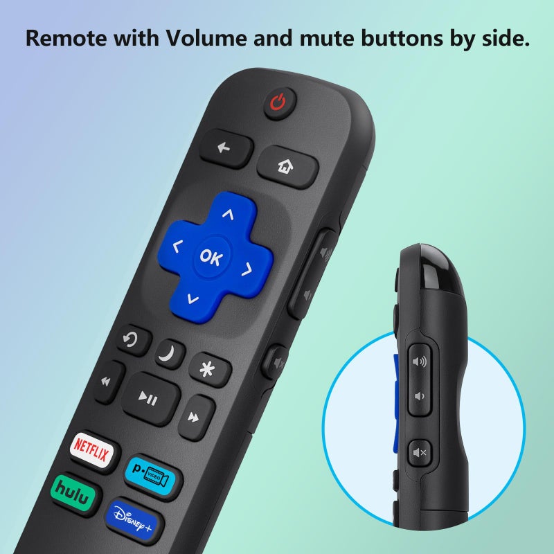 LOUTOC Replacement Remote Control Only for All Roku TV, Compatible for TCL Roku/Hisense Roku/Onn Roku Series Smart TVs (Not for Roku Stick and Box) - Image 3
