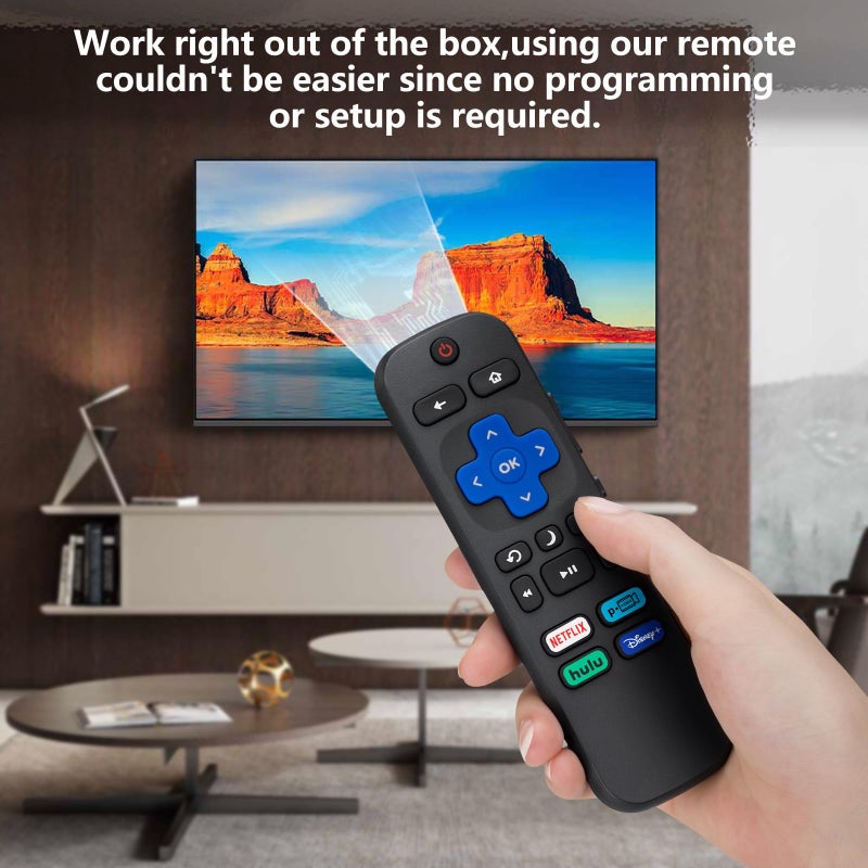 LOUTOC Replacement Remote Control Only for All Roku TV, Compatible for TCL Roku/Hisense Roku/Onn Roku Series Smart TVs (Not for Roku Stick and Box) - Image 4