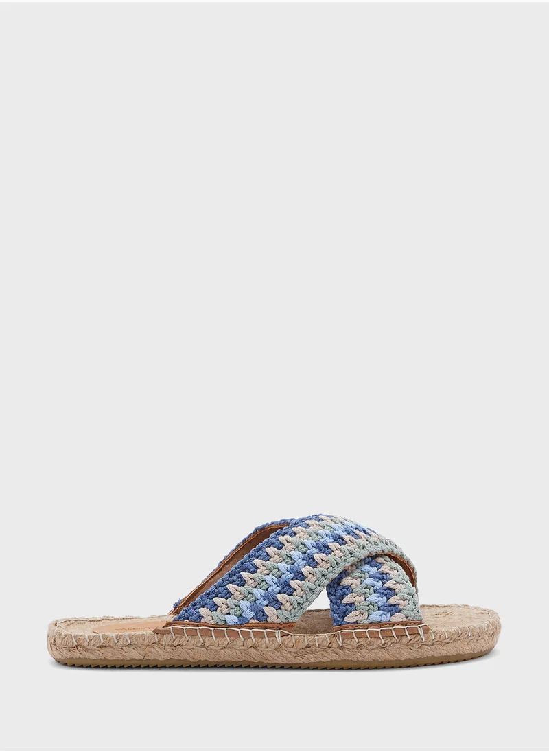 VALENTINO BY MARIO VALENTINO Cross Strap Flat Sandals