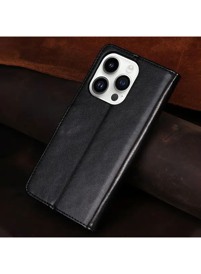 Magnetic PU Wallet Flip Cover Case For Galaxy Note 10 Plus In Black - Image 4