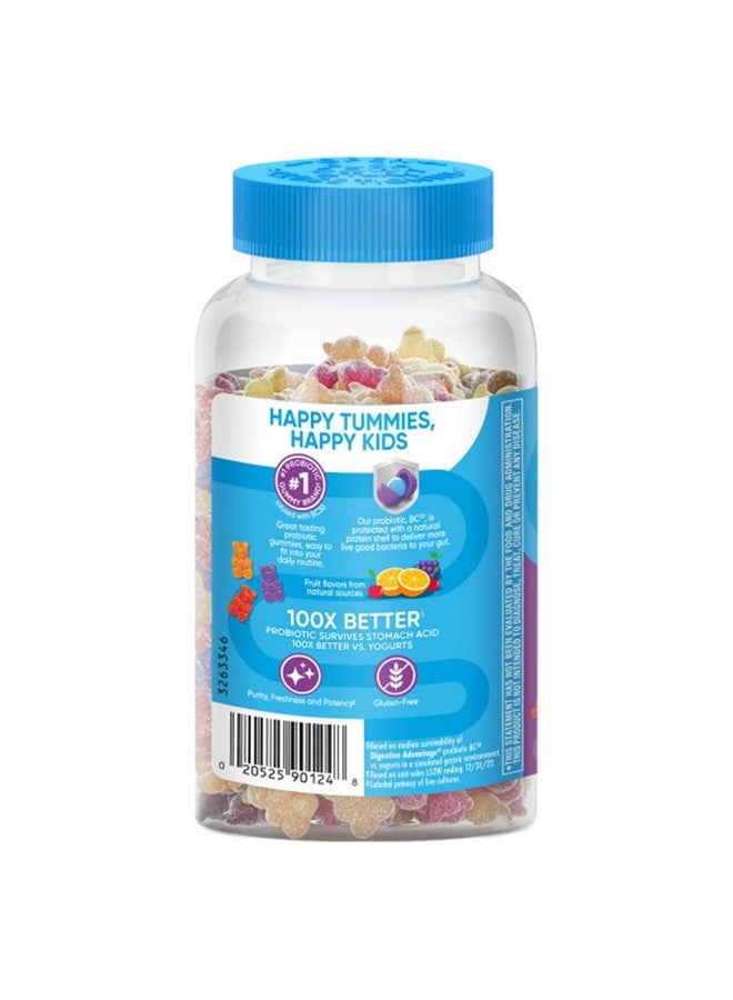 Digestive Advantage Kids Natural Fruit Flavors Probiotic Gummies for Kids Occassional Bloating, Minor Abdominal Discomfort & Gut Health, 60 Count Gummies (2 Pack) - Image 4