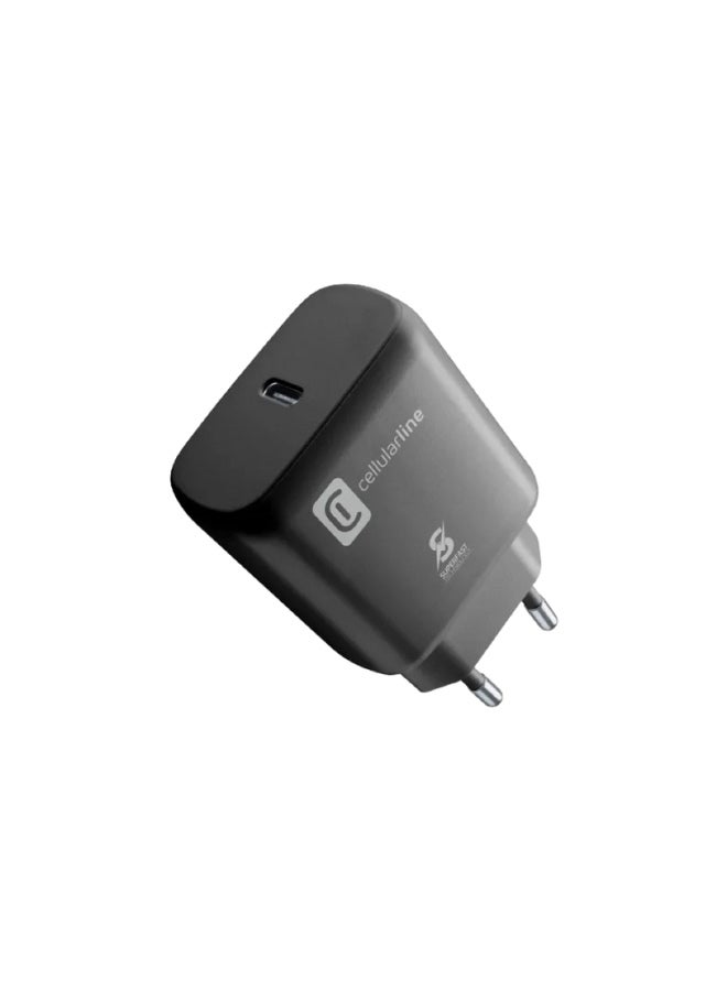 سيلولار لاين شاحن Cellularline بقوة 25 واط بمنفذ USB-C - أسود - Image 2
